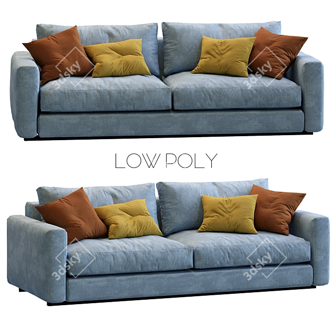 Ferlea Low-Poly Sofa: Minimalist Comfort 3D model image 2