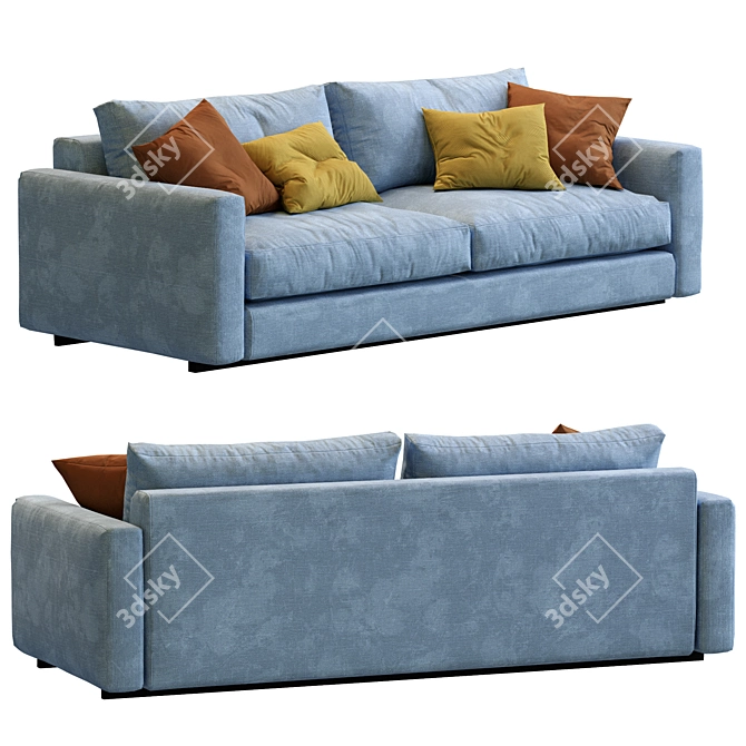 Ferlea Low-Poly Sofa: Minimalist Comfort 3D model image 4