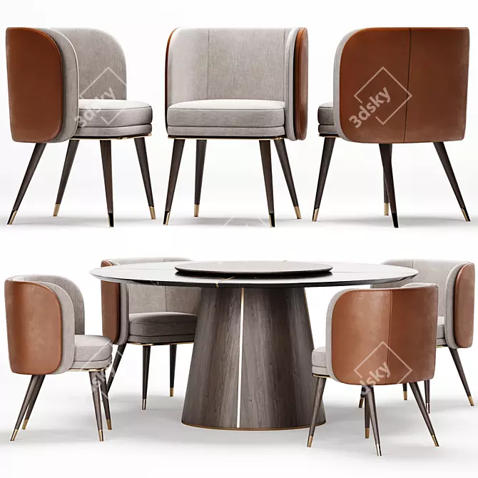 Sleek Ambrose Laskasas Dining Set 3D model image 1