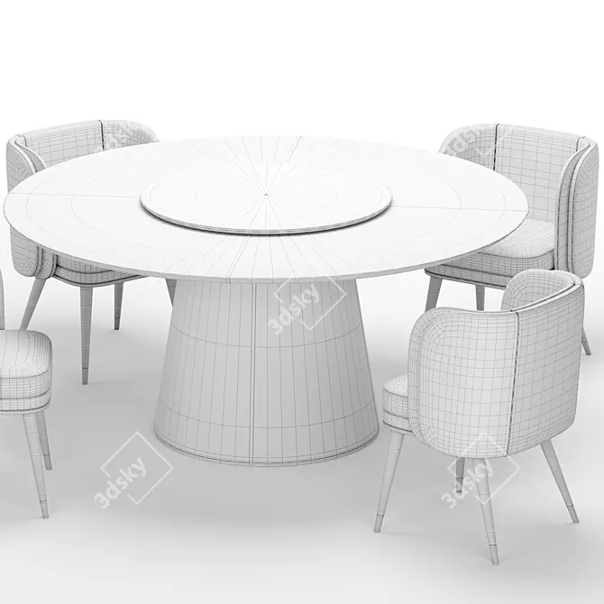 Sleek Ambrose Laskasas Dining Set 3D model image 4
