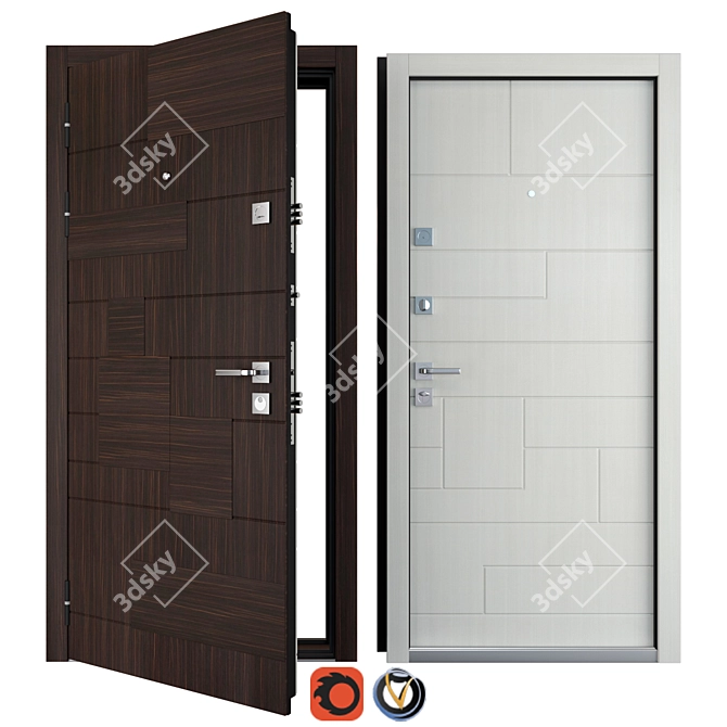 Etalon Favorit Metal Entrance Door 3D model image 1