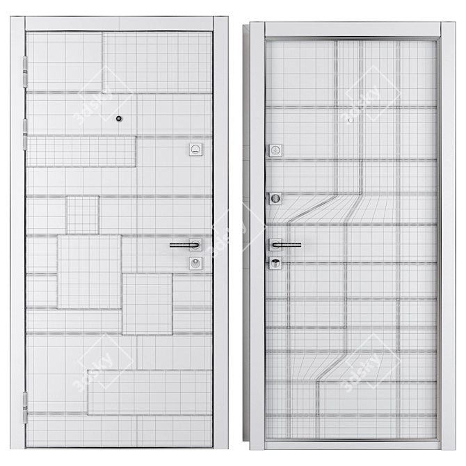 Etalon Favorit Metal Entrance Door 3D model image 4