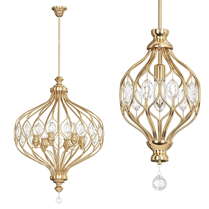 Elegant Crystal Pendant Lights 3D model image 1