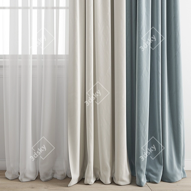 Poly Curtain: High-Quality Model 3D model image 4