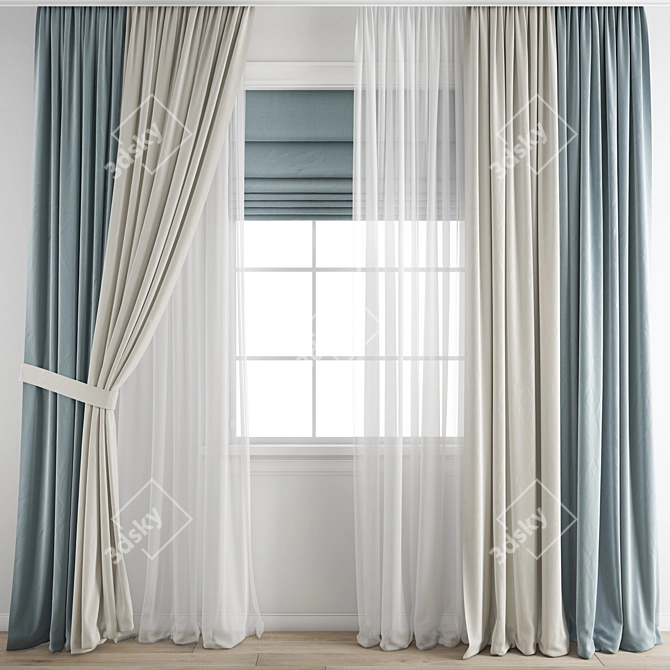 Poly Curtain: High-Quality Model 3D model image 6