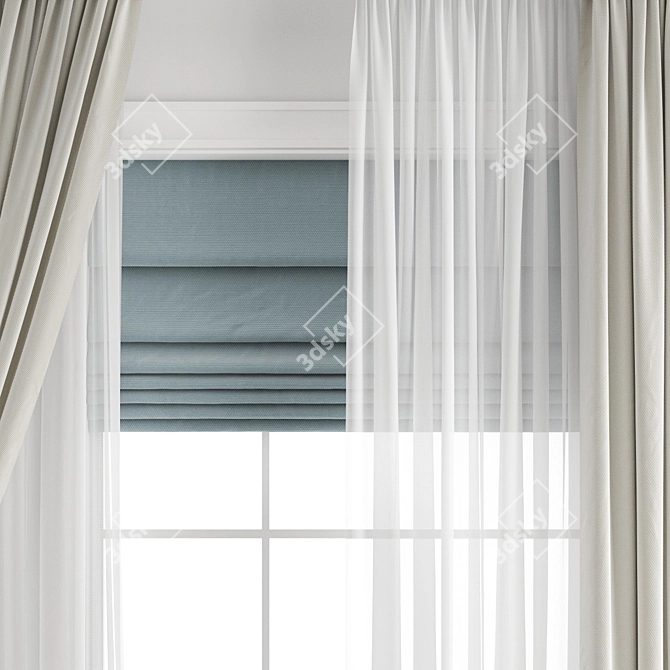 Poly Curtain: High-Quality Model 3D model image 8