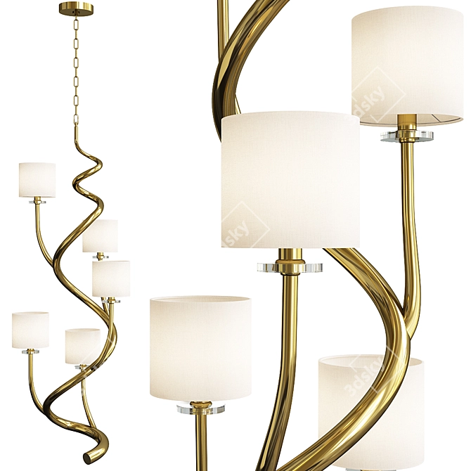 Elegant Alouette Chandelier - Timeless Beauty 3D model image 1