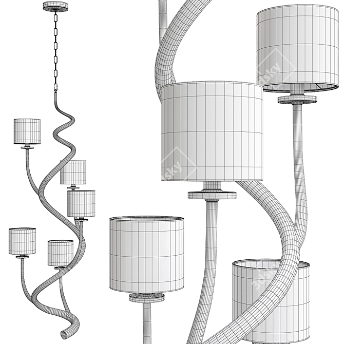 Elegant Alouette Chandelier - Timeless Beauty 3D model image 2