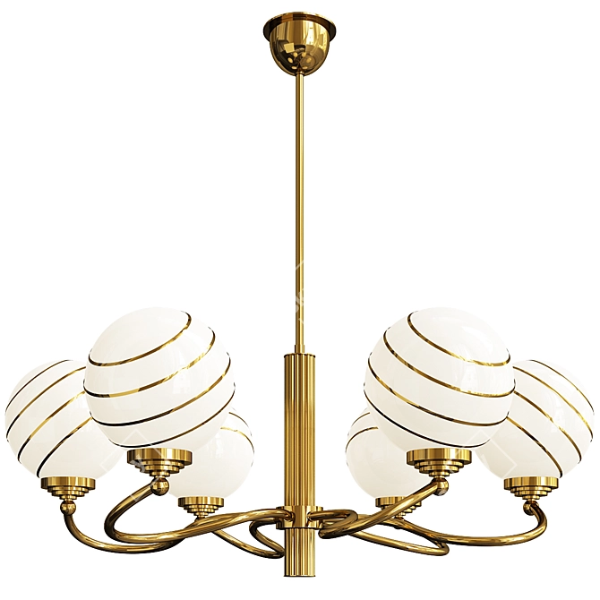 Elegant Murano Glass Chandelier 3D model image 1