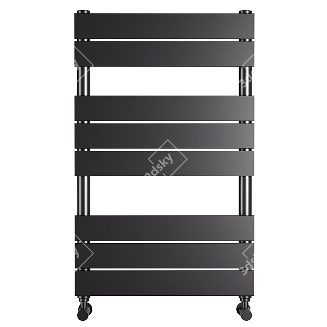 Modern Matte Black Heated Towel Rail 3D model image 1