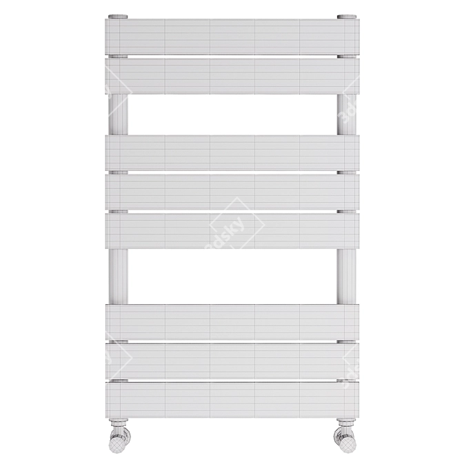 Modern Matte Black Heated Towel Rail 3D model image 2