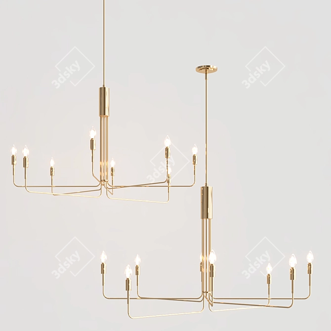 Elegant Candelabra Chandelier 3D model image 2