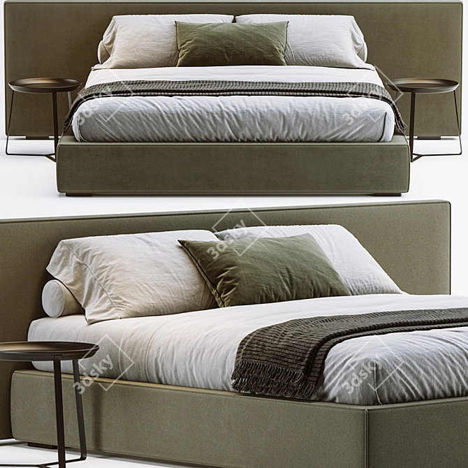 Stylish Felis Bowie Bed: A Perfect Blend of Comfort and Elegance 3D model image 1