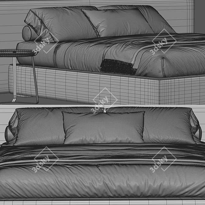 Stylish Felis Bowie Bed: A Perfect Blend of Comfort and Elegance 3D model image 3