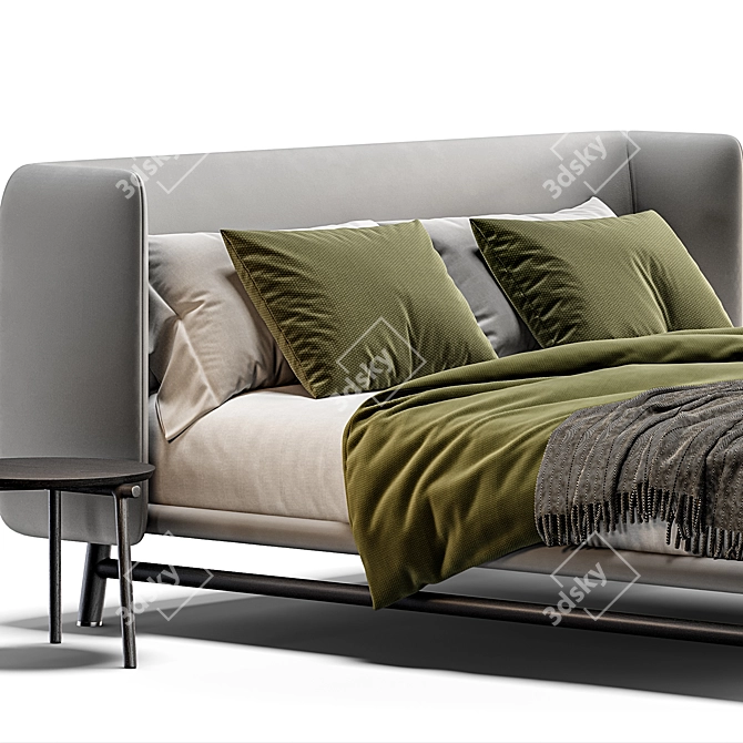 Meridiani Edoardo Contemporary Bed 3D model image 2