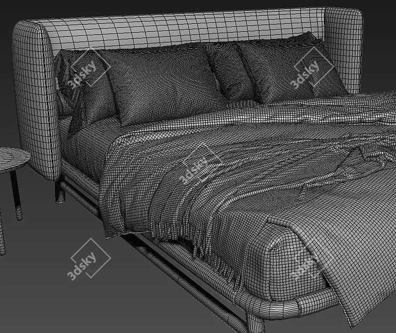 Meridiani Edoardo Contemporary Bed 3D model image 3