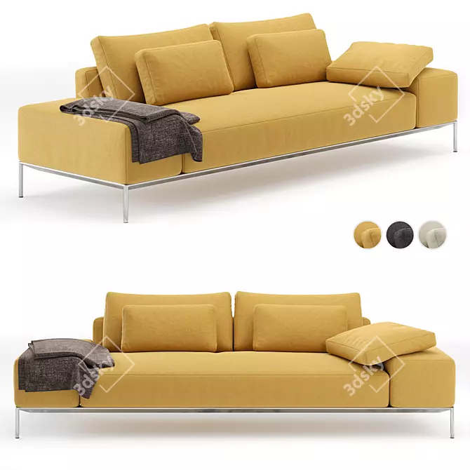 Dizzy B: Modern Modular Sofa with Wide Armrests 3D model image 1