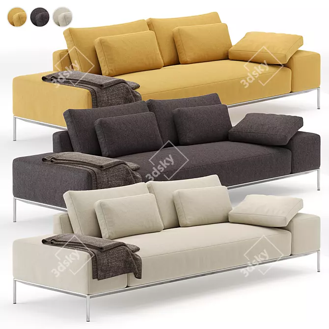 Dizzy B: Modern Modular Sofa with Wide Armrests 3D model image 3