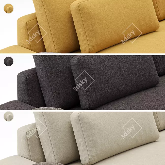 Dizzy B: Modern Modular Sofa with Wide Armrests 3D model image 4