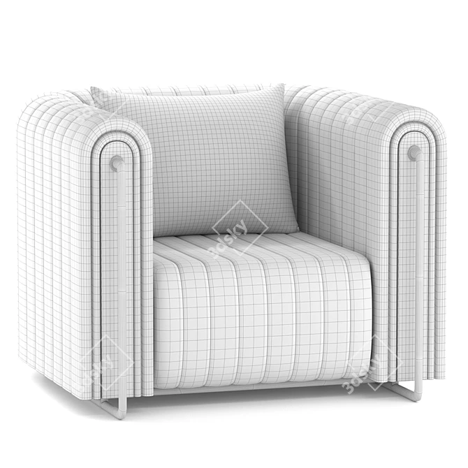 Modern River Armchair 3D model image 2