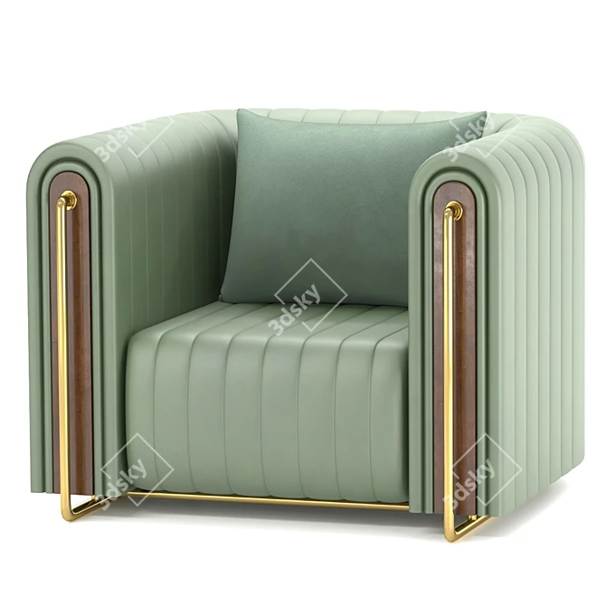 Modern River Armchair 3D model image 3