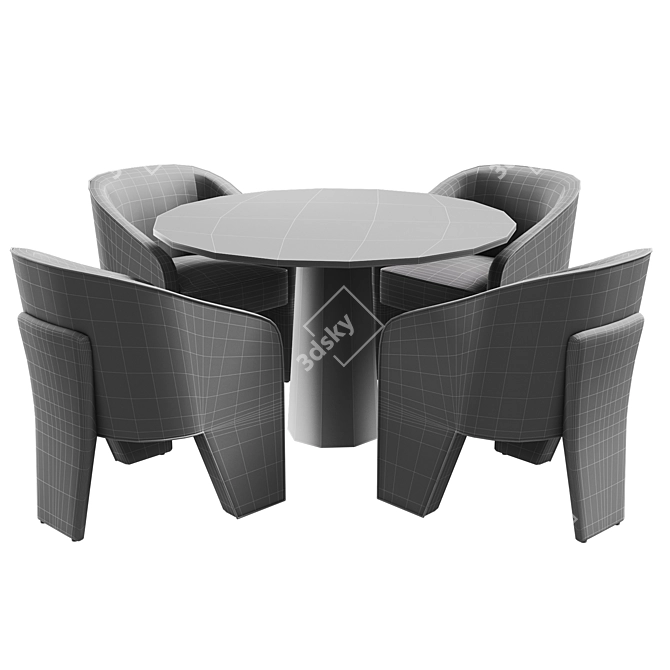 Elegant Pirouette Cosmo + VASSALLO Dining Set 3D model image 4