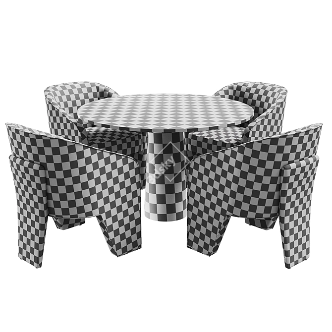 Elegant Pirouette Cosmo + VASSALLO Dining Set 3D model image 5