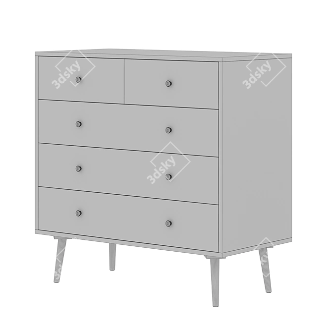 Berber Chest of Drawers with Five Print Boxes 3D model image 3