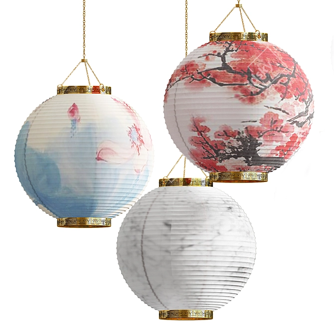 Exquisite Chinese Lanterns Collection 3D model image 2