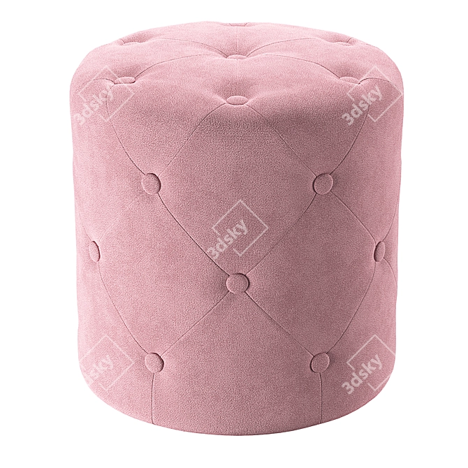 Luxury Velvet Pouffe Corolla 3D model image 2