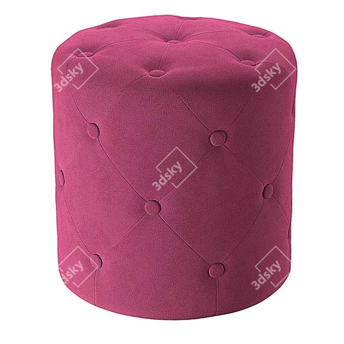 Luxury Velvet Pouffe Corolla 3D model image 3