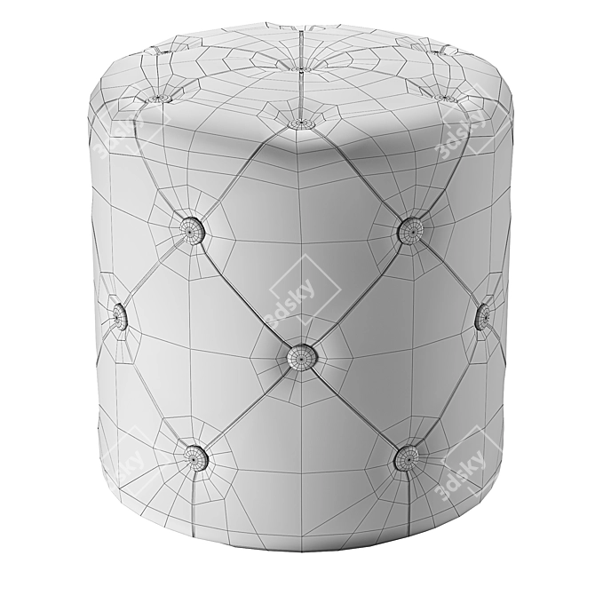 Luxury Velvet Pouffe Corolla 3D model image 7