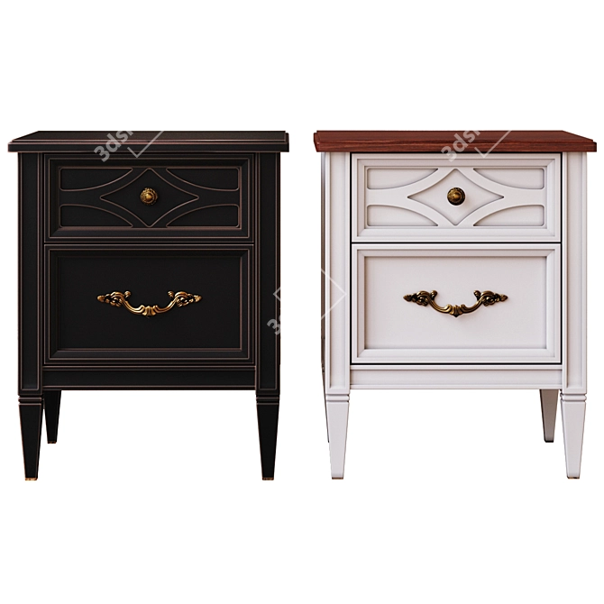 Caprise Bedside Table: Exquisite Design & Quality Craftsmanship 3D model image 2