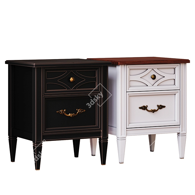 Caprise Bedside Table: Exquisite Design & Quality Craftsmanship 3D model image 3