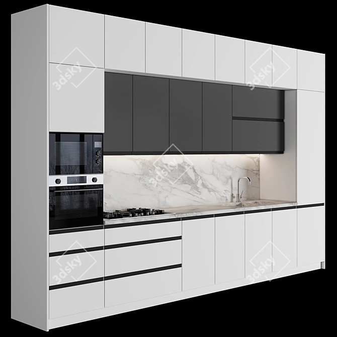 Modern Kitchen: Kitchen 092 3D model image 4