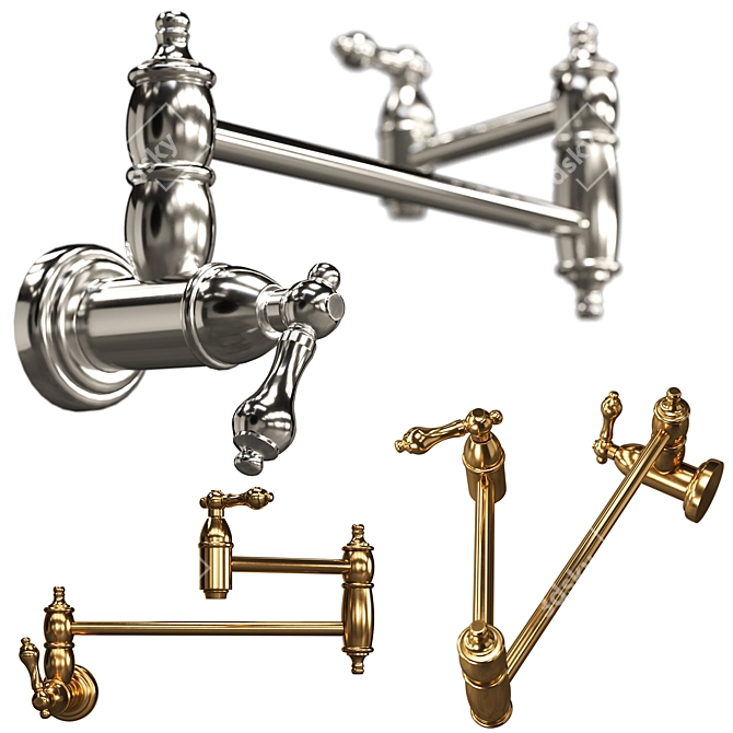 Kingston Heritage Faucets Set 3D model image 2