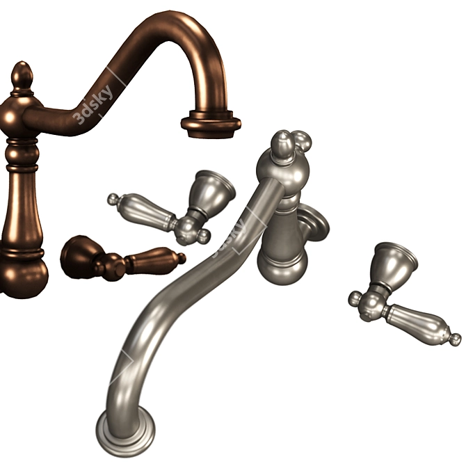 Kingston Heritage Faucets Set 3D model image 3