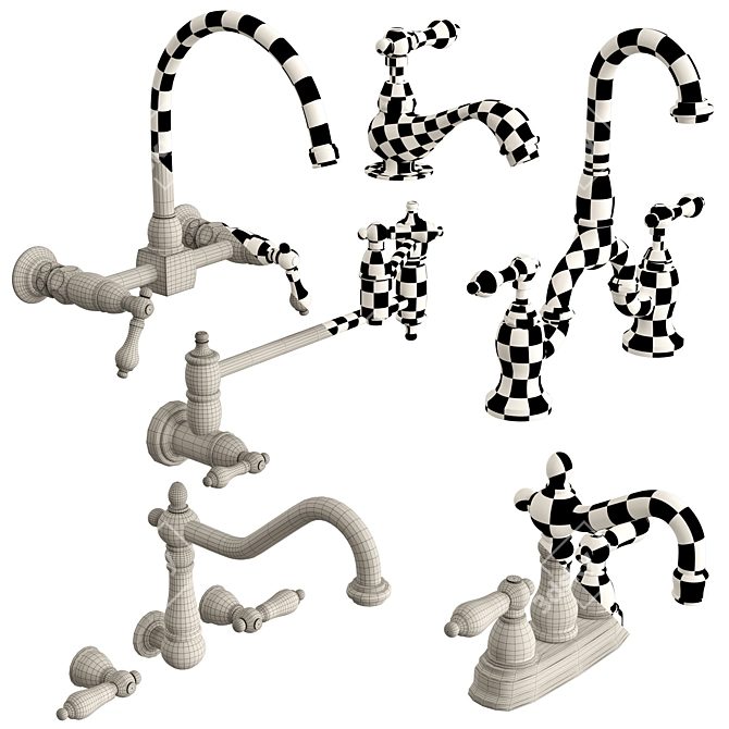 Kingston Heritage Faucets Set 3D model image 7