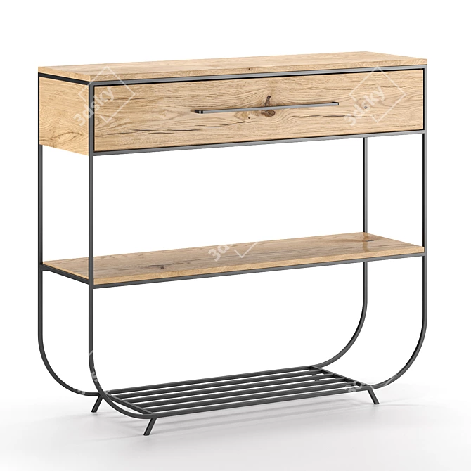 Sleek Hall Oak Console by The Sarai 3D model image 1