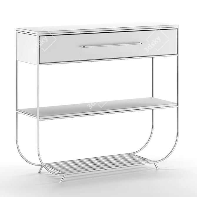 Sleek Hall Oak Console by The Sarai 3D model image 2