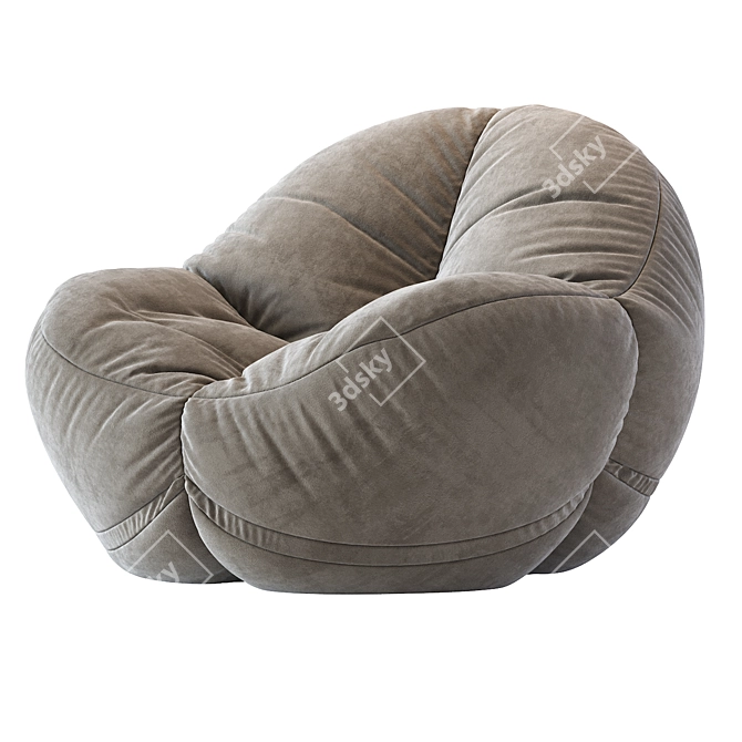 Ultimate Comfort Cloth Bean Bag 3D model image 2