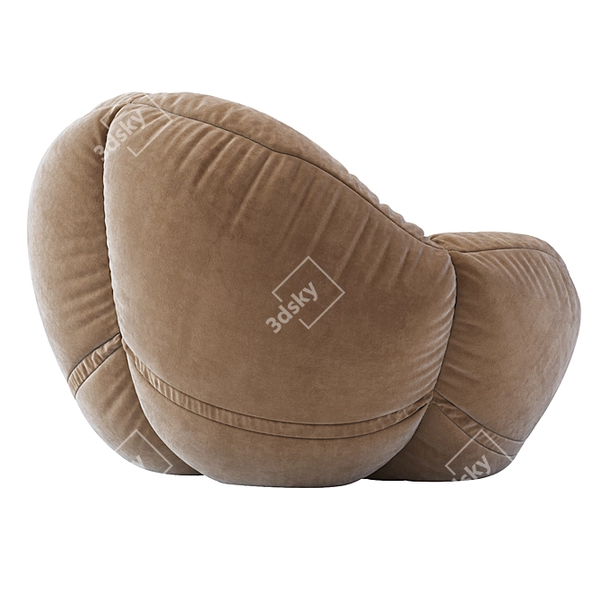 Ultimate Comfort Cloth Bean Bag 3D model image 3