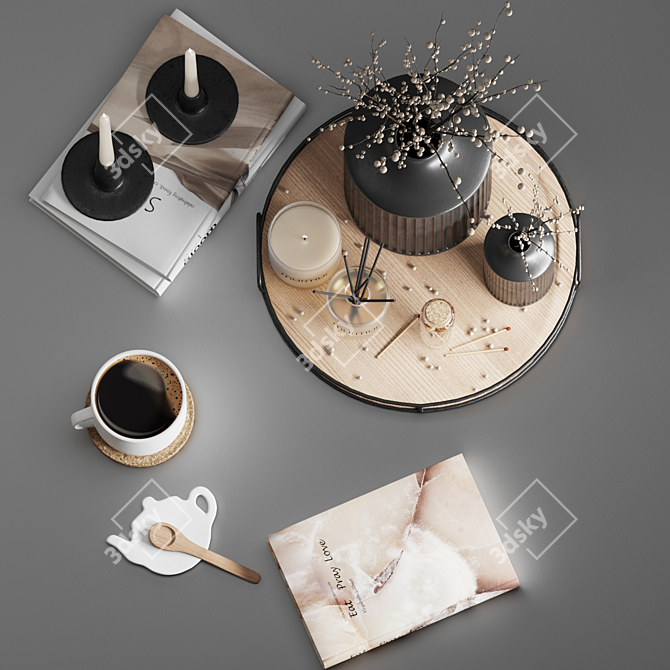 Elegant Decor Set: Murmur Candle & Diffuser 3D model image 5
