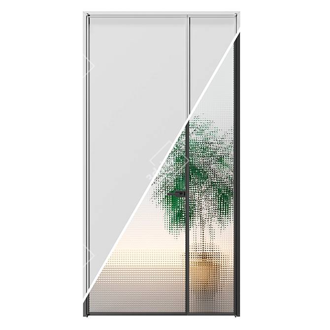 Glamorous Glass Italia Doors Set 3D model image 4