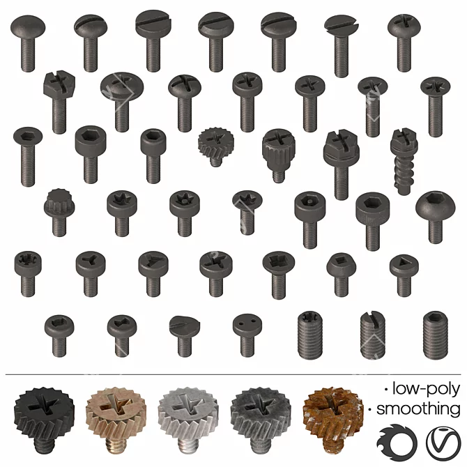 Versatile Screw and Bolt Set 3D model image 2