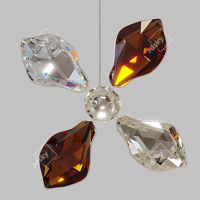 Floating Butterfly Chandelier: Exquisite Crystal Elegance 3D model image 2