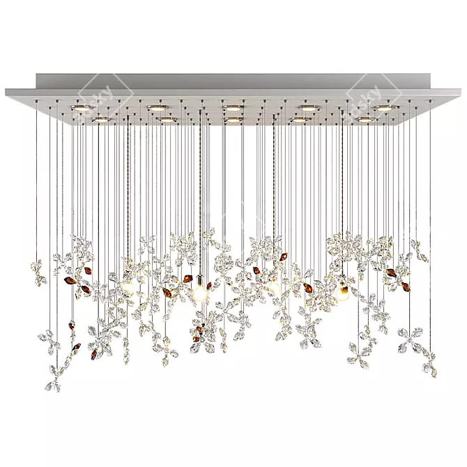 Floating Butterfly Chandelier: Exquisite Crystal Elegance 3D model image 4