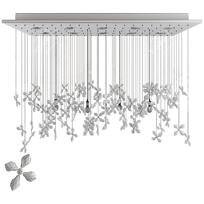 Floating Butterfly Chandelier: Exquisite Crystal Elegance 3D model image 7