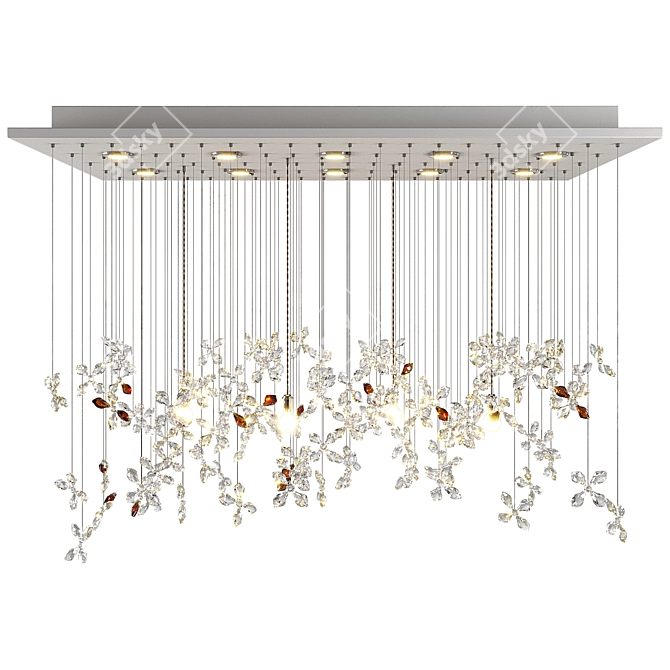 Floating Butterfly Chandelier: Exquisite Crystal Elegance 3D model image 8