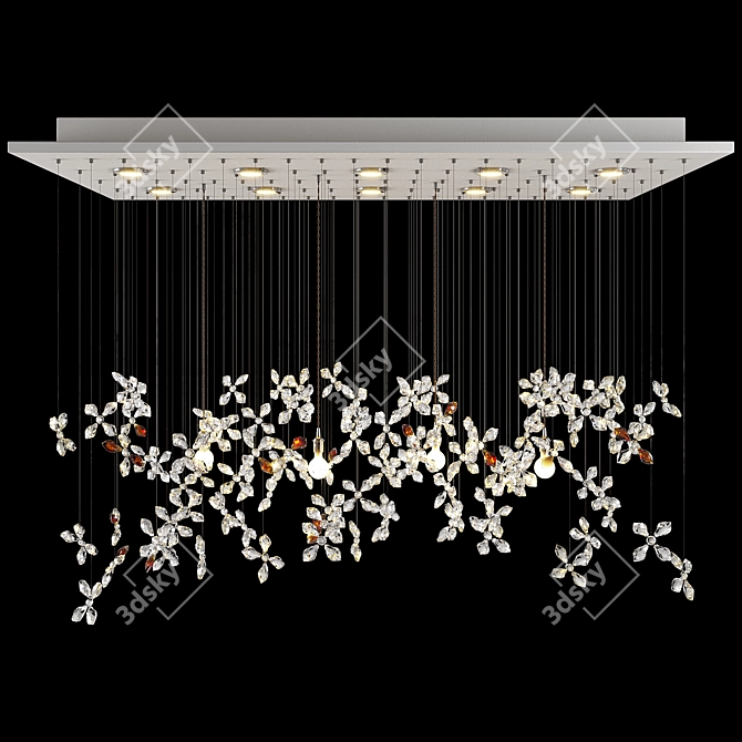 Floating Butterfly Chandelier: Exquisite Crystal Elegance 3D model image 9